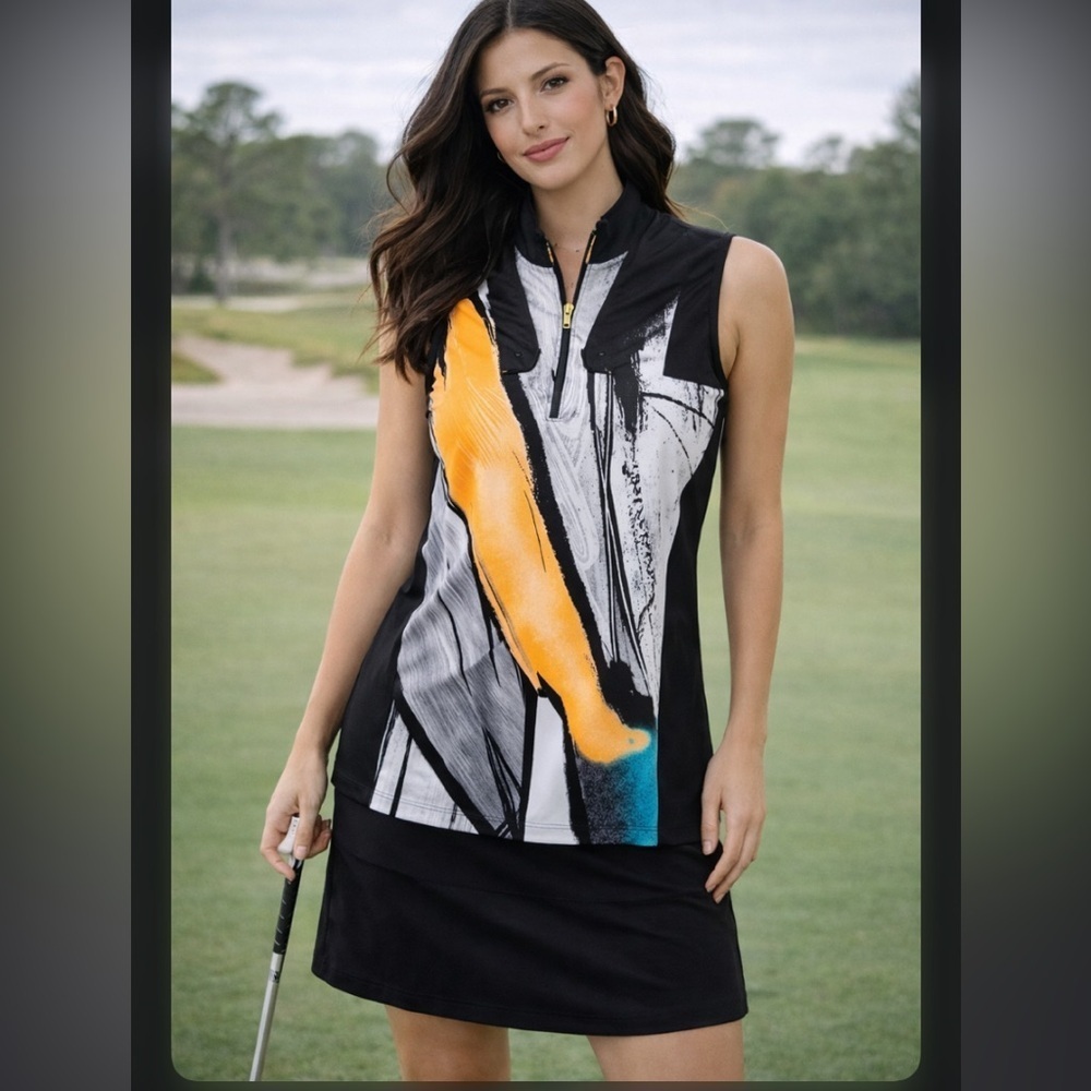 Jamie Sadock Golf Sleeveless Shirt Colorful Size Small Excellent Condition